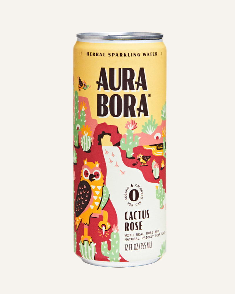 Cactus Rose Herbal Sparkling Water •  4 Cans