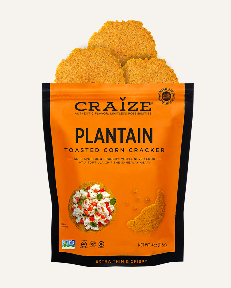 Plantain Toasted Corn Crackers