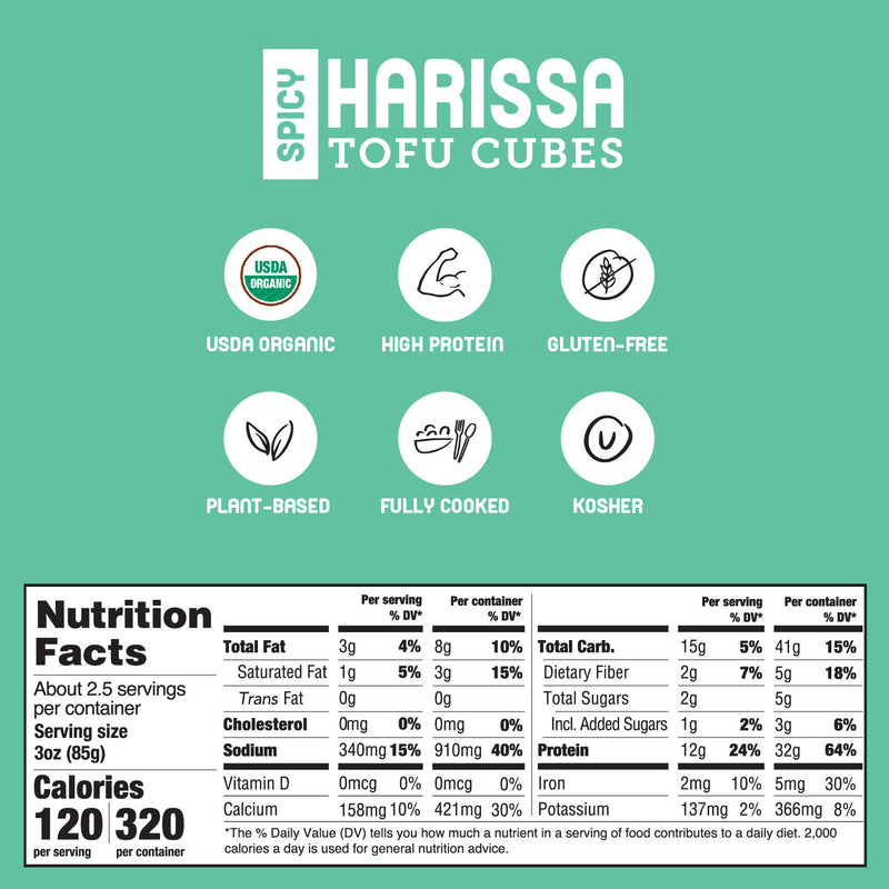 Spicy Harissa Tofu Cubes