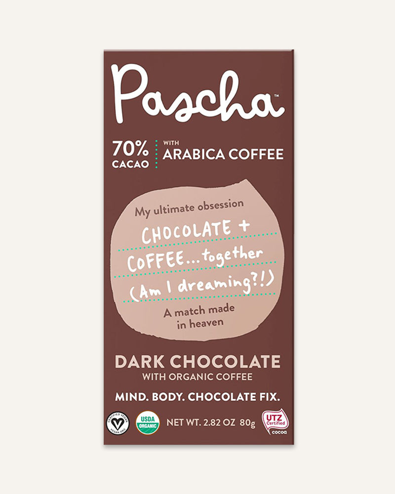 70% Cacao Organic Dark Chocolate Bar with Arabica Coffee