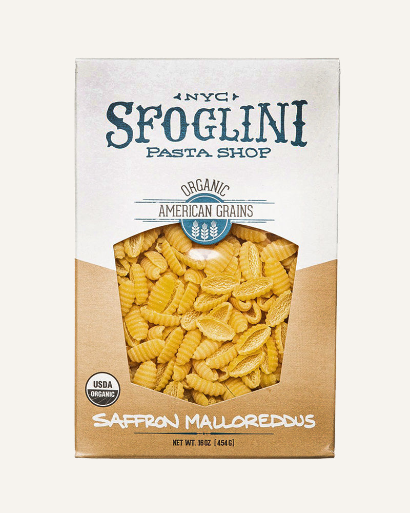 Vegan, Plant-Based/Organic Saffron Malloreddus/Sfoglini/Pasta, Grains &  Beans