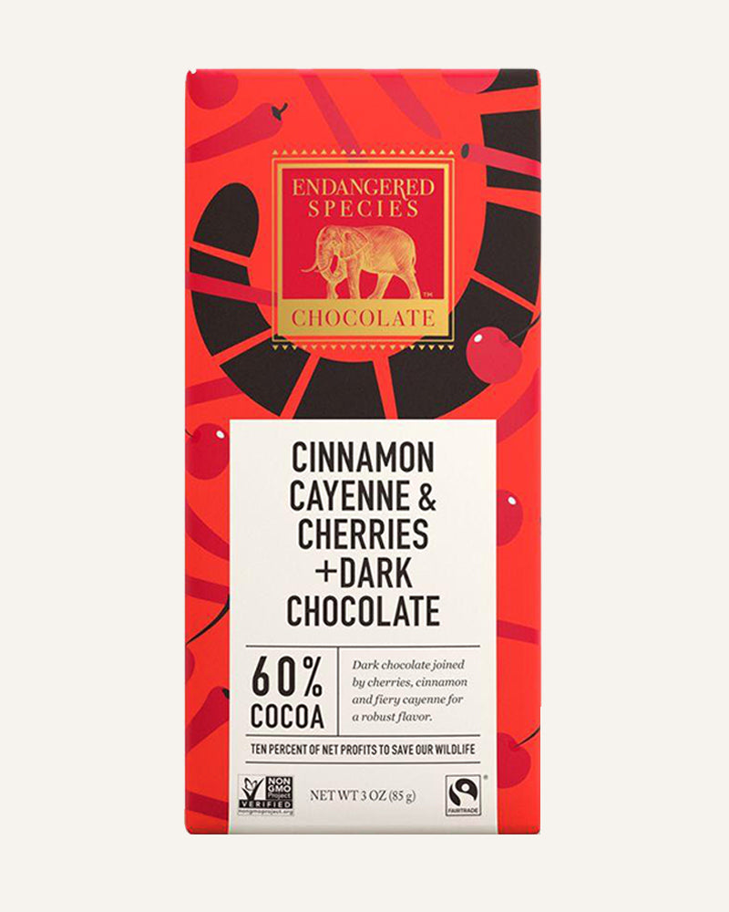 Cinnamon, Cayenne & Cherries Dark Chocolate Bar